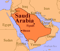 map of Saudi Arabia