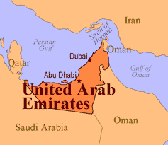 map of the United Arab Emirates